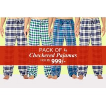 Pack of 04 Checkered Trousers For Him