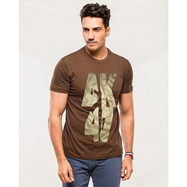 Buy Brown AK-47 Printed T shirt For Him online in Pakistan | Buyon.pk