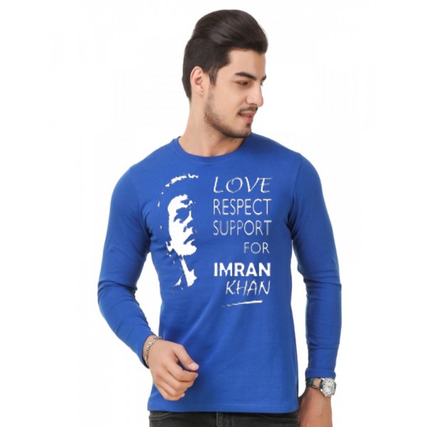 Royal Blue Support Imran Khan Printed T shirt