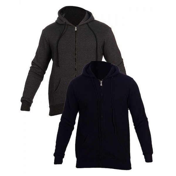 Pack of 02 - Navy Blue and Charcoal Hoodies For men