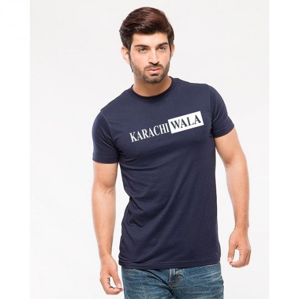 Buy Navy Blue Karachi Wala Graphics T shirt online in Pakistan Buyon.pk
