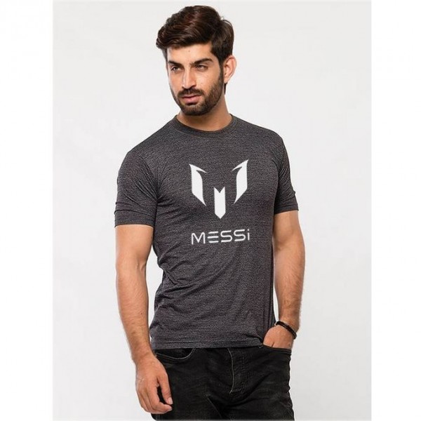 Charcoal Messi Printed T shirt For Him