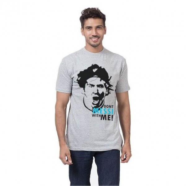 Heather Grey Messi Printed T shirt For Him