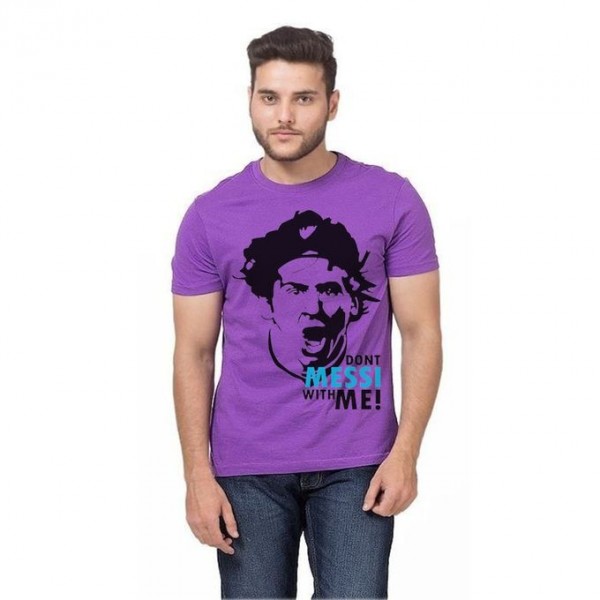 Purple Messi Printed T shirt For Him
