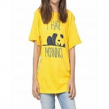 Yellow Color - I Hate Morning Printed T shirt For Her