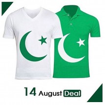 Pack of 02 Pakistan T shirts - independence day special