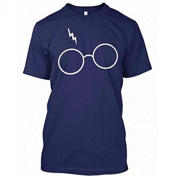 Navy Blue Harry Potter Printed Cotton T shirt