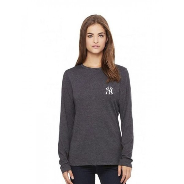 Charcoal NY Logo Cotton T shirt For Her