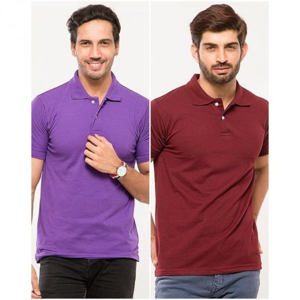 Pack of 02 Plain Polo Shirts for Him