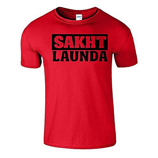 Red Sakht Launda Printed T shirt For Him