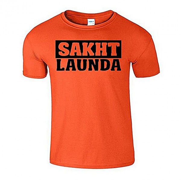 Orange Sakht Launda Printed T shirt For Him