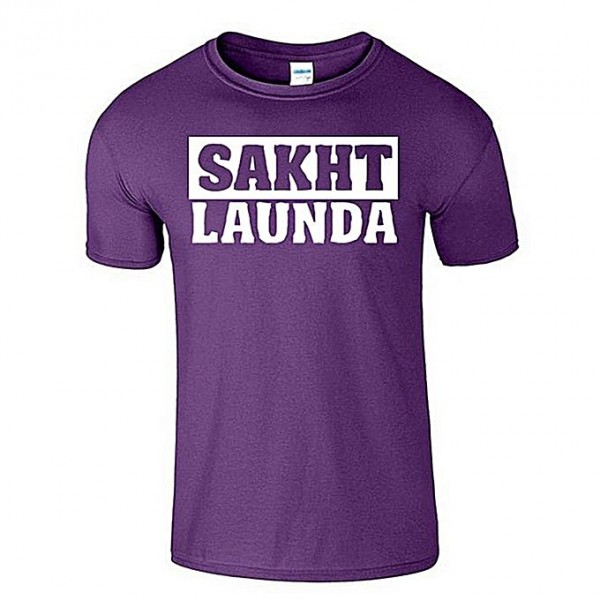 Purple Sakht Launda Printed T shirt For Him