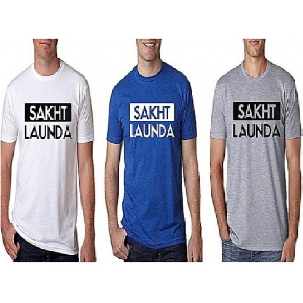 Pack of 03 Sakht Launda Printed Cotton T shirts