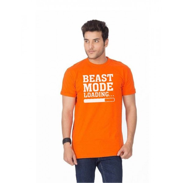 Orange Beast Mode Graphics T shirt