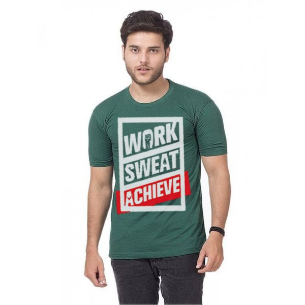 Green Work Sweat Achieve Graphics T shirt