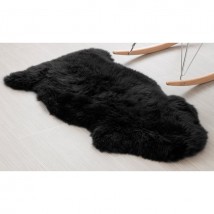 Single pelt Black sheepskin rug 