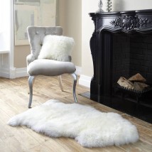 Ivory white sheepskin rug 