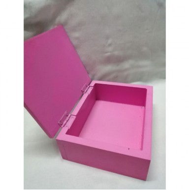 Cute Pink Wooden Jewelry Box - B-01