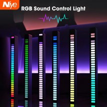 RGB Voice Control Synchronous Rhythm Colorful Music Ambient Induction Led Pick Black