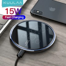 KUULAA 15W Qi Fast Wireless Cell Mobile Phone Tablet Charger Black