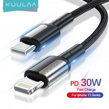 KUULAA 30W PD USB C to Lightning Fast Charging Cable 1M Black