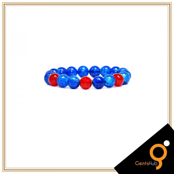 Blue Crystal with Red Beads Bracelets