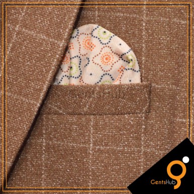 Bleach Skin With Dotted Style Silk Pocket Handkerchief for Men