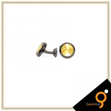 Cufflinks Blackish With Center Golden Acrylic for Men
