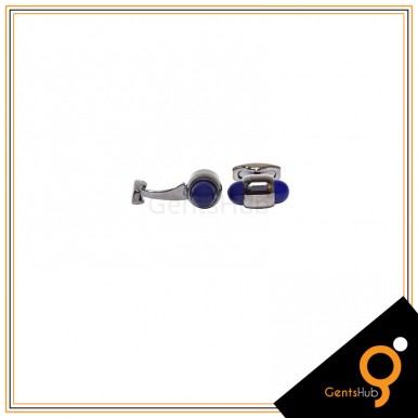 Cufflinks Capsule Style Blackish with Navy Blue Acrylic for Men