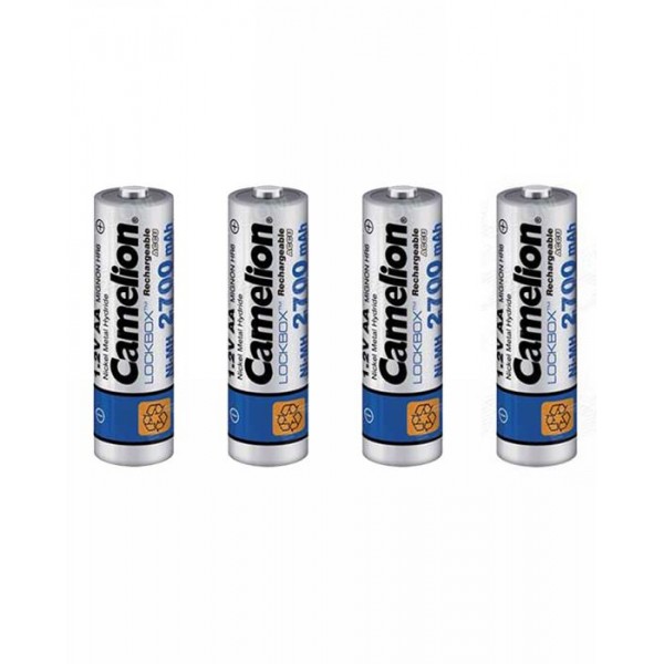 Battery AA Camelion 2700mAh Rechargeable 4 Cell Pack