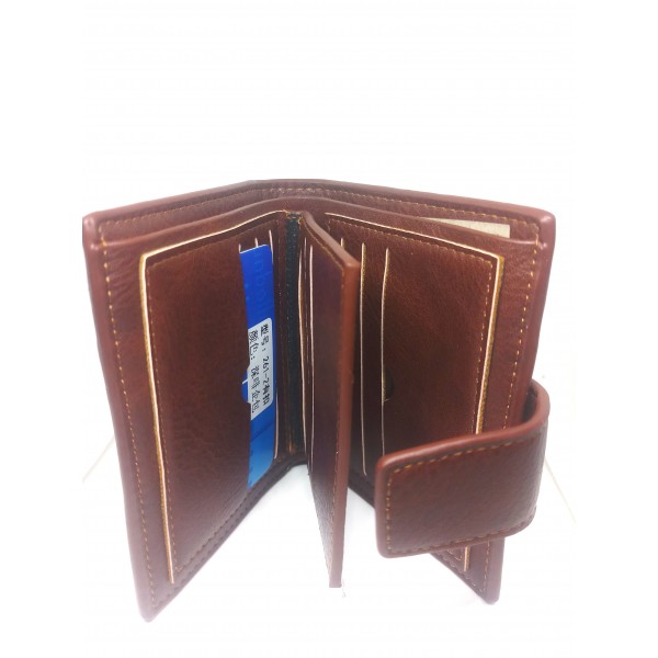 Men's PU Leather Tri-fold Wallet Clasp and Zipper Coin Purse Wallet For Men