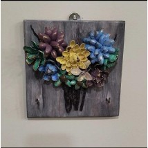 key holder with handmade flowers