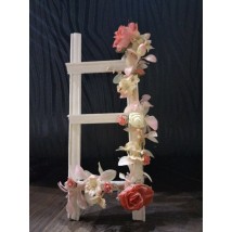 Handmade decorative pink floral ladders