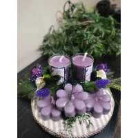 scented candle platter