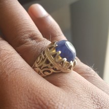 Man s Silver Ring with Natural Blue Sapphire 
