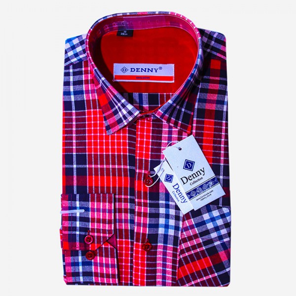 Buy Denny Cotton Red Checkered Shirt For Men online in Pakistan | Buyon.pk