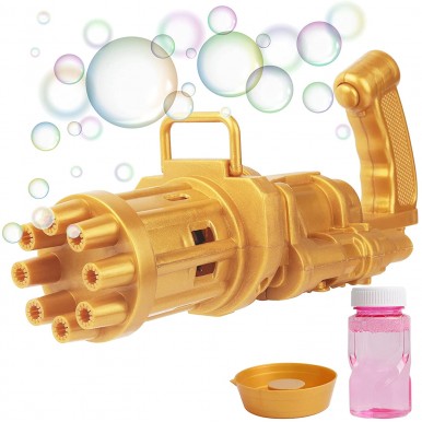 8-Hole Bubble Gun Machine - Massive Bubble Gattler Toy gun With Bubble liquid for Kids