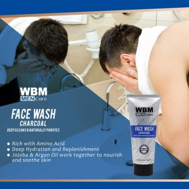 WBM Men Care Charcoal Deep Cleans Face Wash-150 g
