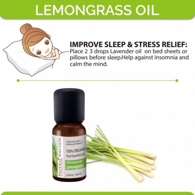 Natural Solution Multi-Purpose Organic Lemon Grass Essential Oil- 10ml