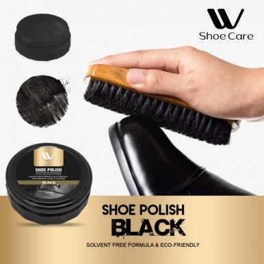W-Shoe Care Instant Shine Shoe Polish Black-50 ml