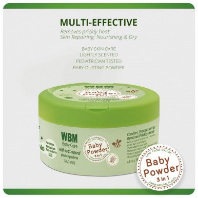 WBM Baby Care 100 percent Natural Talc-free 3 in 1 Baby Powder