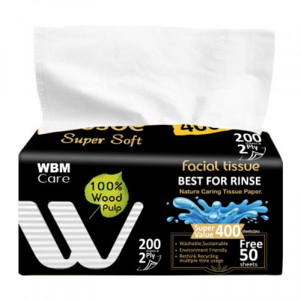 Buy WBM Care Super Soft 2 Ply Facial Tissue Medium sized Recyclable
