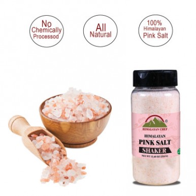 Himalayan Chef 100 percent Naturally Pure Pink Salt Shaker - 354g