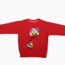 Balloon Printed Red Sweat Shirt For Baby Girls