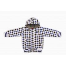 Blue white with Black Check Zipper Hoodie for Boys