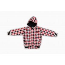Red white with Black Check Zipper Hoodie for Kids