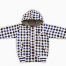 Red white with Black Check Zipper Hoodie for Boys