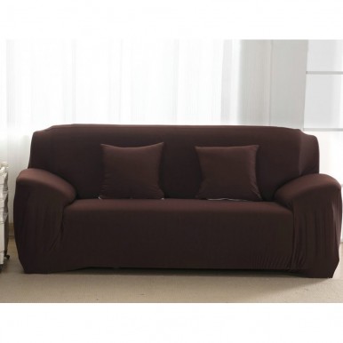 7 seater Fitted Sofa Cover (Standard Size) (Dark Brown)