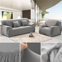 7 seater Fitted Sofa Cover Set (Standard Size in Grey Color)