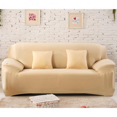 5 seater Fitted Sofa Cover (Standard Size) (Camel)